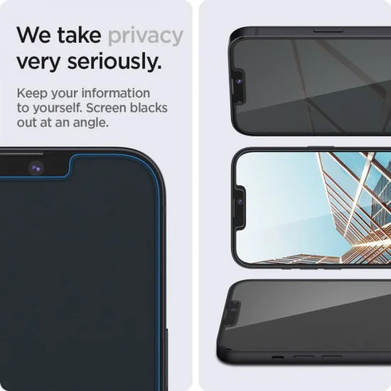 Протектор за iPhone 13 Pro Max / iPhone 14 Plus (комплект 2) - Spigen Glas.tR EZ FIT Privacy - Прозрачен