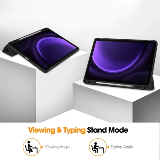 Калъф за Samsung Galaxy Tab S9 / S9 FE / S10 FE - Flex Trifold - Черен