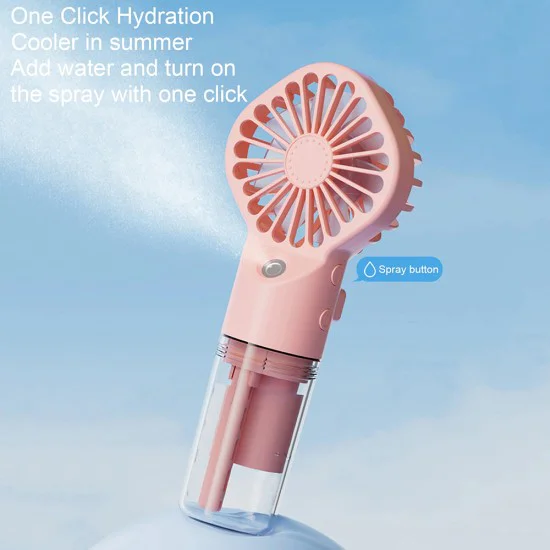 Преносим вентилатор с USB порт и 4 скорости - (G10) - Розов
