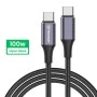 Кабел за данни Type-C към Type-C, супер бързо зареждане, PD100W, 480Mbps - (PCB018) - черен