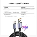 USB към Type-C кабел за данни, супер бързо зареждане, 100 W, 480 Mbps, 6 A - (PCB018) - черен