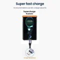 USB към Type-C кабел за данни, супер бързо зареждане, 100 W, 480 Mbps, 6 A - (PCB018) - черен