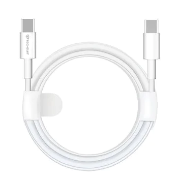 Кабел за данни Type-C към Type-C, бързо зареждане, 60W, 480Mbps, 1m - (PCB130) - бял