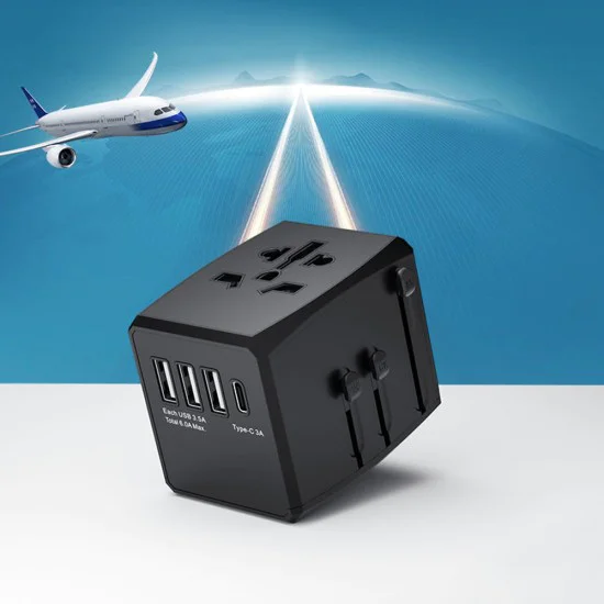 Захранващ адаптер PD15W, 3 x USB, Type-C, EU, UK, AUS, US - (HHT904) - Черен