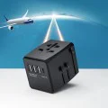 Захранващ адаптер PD30W, 3 x USB, Type-C, EU, UK, AUS, US - (HHT904) - Черен