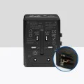 Захранващ адаптер PD30W, 3 x USB, Type-C, EU, UK, AUS, US - (HHT904) - Черен