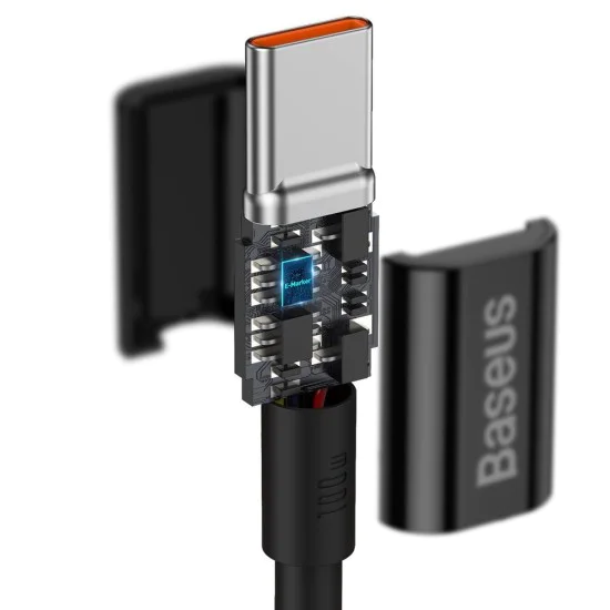 Baseus - Кабел за данни Superior Series (CATYS-B01) - Type-C към Type-C, 100W, 1m - Черен