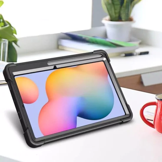 Калъф за Samsung Galaxy Tab S6 Lite 10.4 P610/P615 + Протектор - Rugged TabShell - Черен