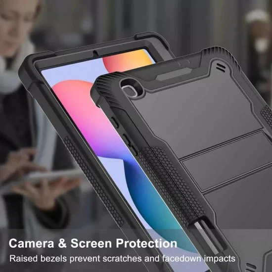 Калъф за Samsung Galaxy Tab S6 Lite 10.4 P610/P615 + Протектор - Rugged TabShell - Черен