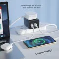 Захранващ адаптер за 15W, 2xUSB-C, 2xUSB, EU, UK, AUS, US - (HHt204A) - Черен
