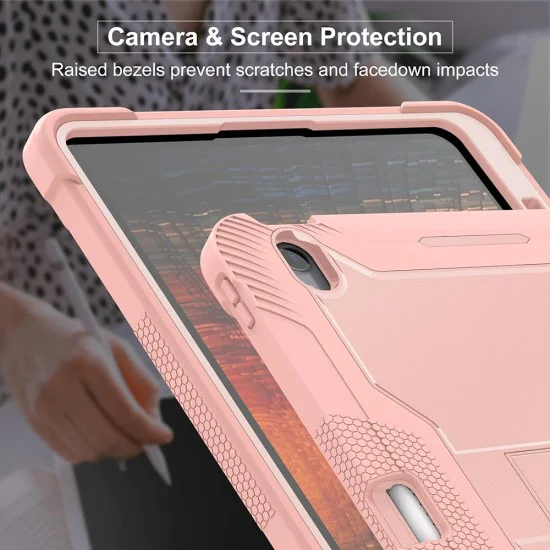 Калъф за iPad Air 13 (2024) + Протектор - Rugged TabShell - розово злато