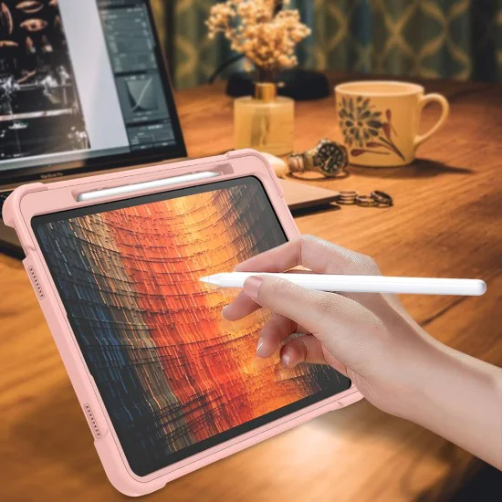 Калъф за iPad Air 13 (2024) + Протектор - Rugged TabShell - розово злато
