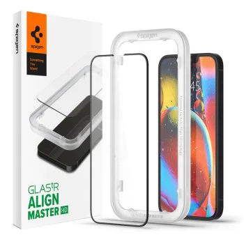 Протектор за iPhone 13 / iPhone 13 Pro / iPhone 14 - Spigen Glas.tR Align Master - Черен