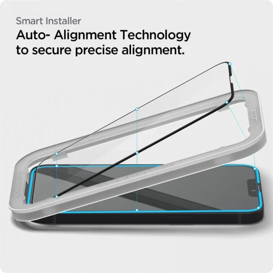 Протектор за iPhone 13 / iPhone 13 Pro / iPhone 14 (комплект 2) - Spigen Glas.tR Align Master - черен