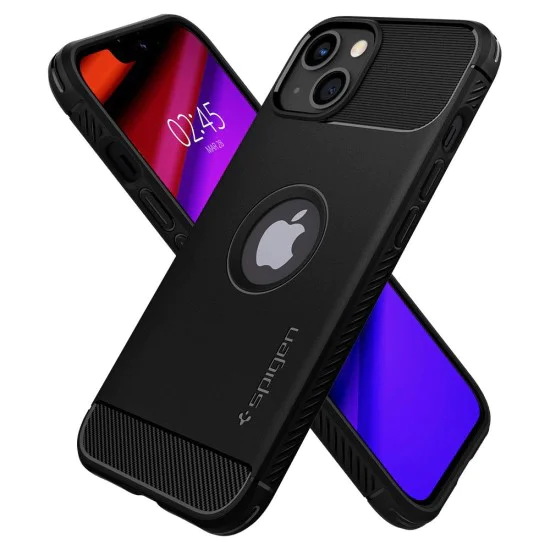 Калъф за iPhone 13 - Spigen - Rugged Armor - черен