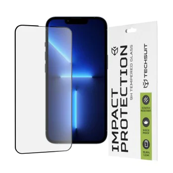 Протектор за iPhone 13 Pro Max / iPhone 14 Plus - 111D Full Cover / Full Glue Glass - Черен