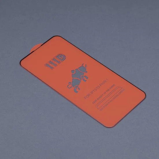 Протектор за iPhone 13 / iPhone 13 Pro / iPhone 14 - 111D Full Cover / Full Glue Glass - Черен