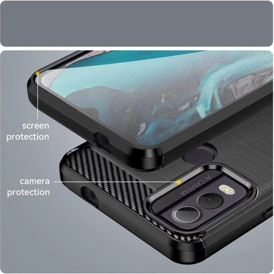 Калъф за Nokia C22 - Carbon Silicone - Blue