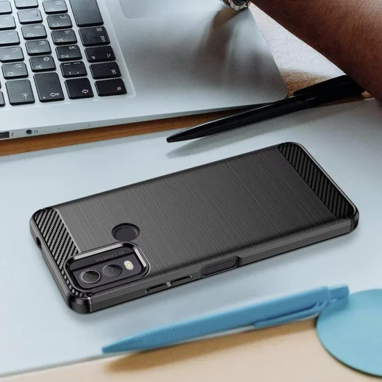 Калъф за Nokia C22 - Carbon Silicone - Blue