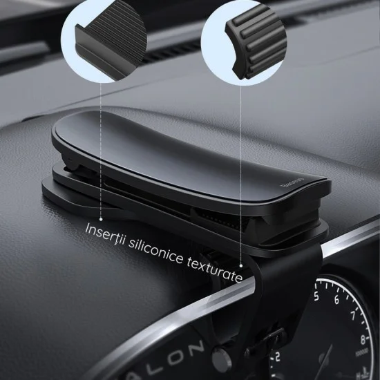 Baseus - Car Holder Big Mouth Pro (SUDZ-A01) - Clamp Grip for Dashboard - Черен