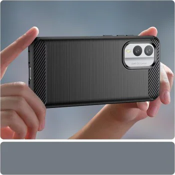 Калъф за Nokia X30 - Carbon Silicone - Черен