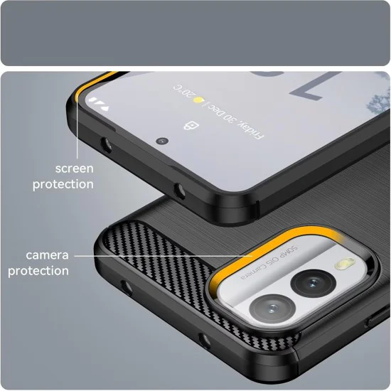 Калъф за Nokia X30 - Carbon Silicone - Черен