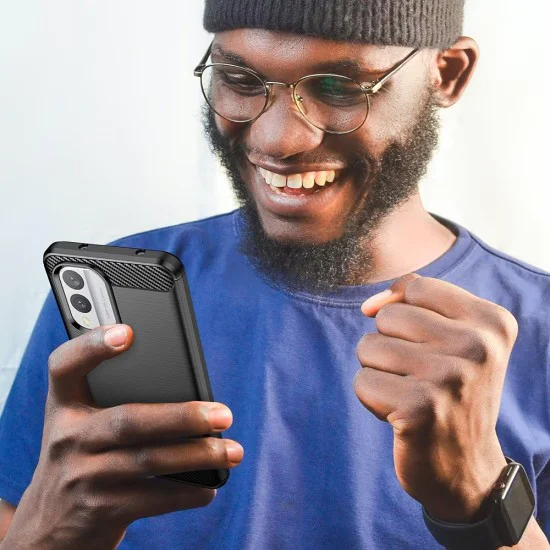 Калъф за Nokia X30 - Carbon Silicone - Черен