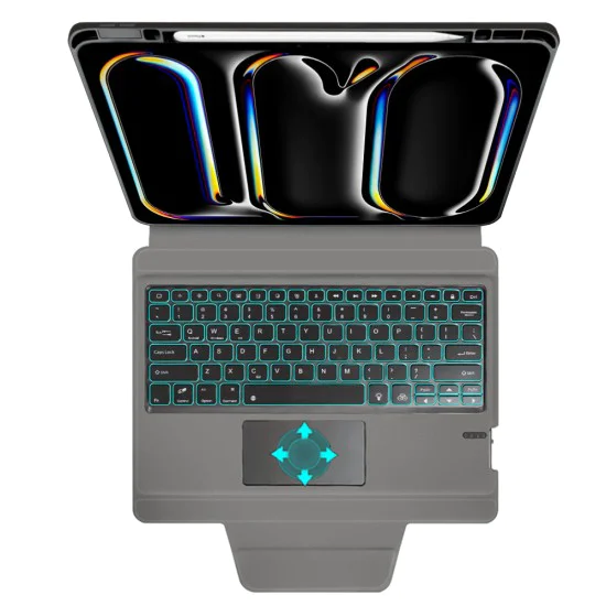 Калъф с клавиатура за iPad Pro 13 (2024) + Протектор - KeyTab Pro - черен