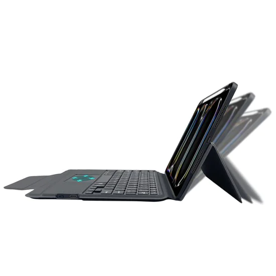 Калъф с клавиатура за iPad Pro 11 (2024) + Протектор - KeyTab Pro - черен