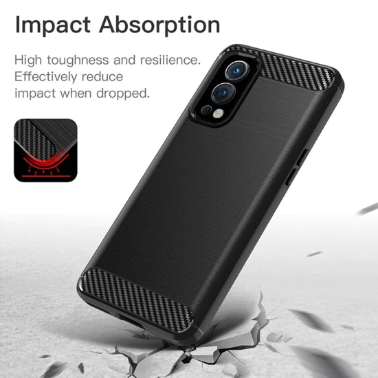 Калъф за OnePlus Nord 2 5G - Carbon Silicone - Черен