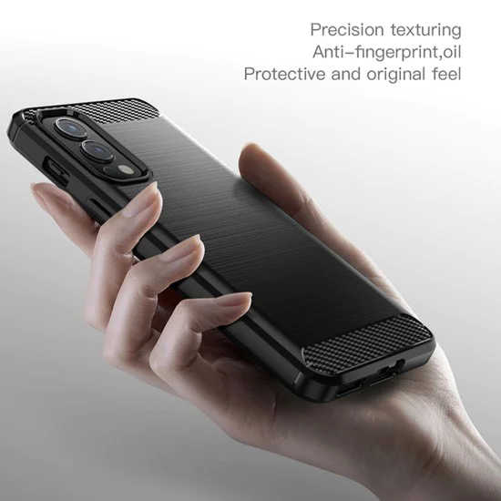 Калъф за OnePlus Nord 2 5G - Carbon Silicone - Черен