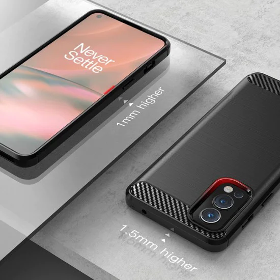 Калъф за OnePlus Nord 2 5G - Carbon Silicone - Черен