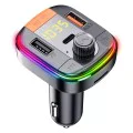 Зарядно за кола с FM модулатор, LED дисплей, 2xUSB, Type-C, 18W - Yesido (Y45) - черно