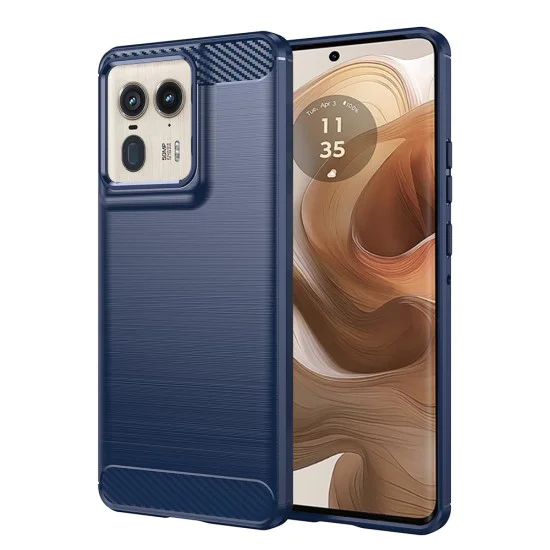 Калъф за Motorola Edge 50 Ultra - Carbon Silicone - Techsuit - Син
