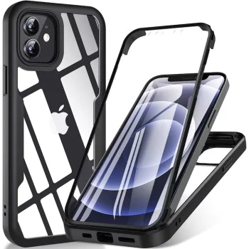 Калъф за iPhone 12 + калъф - ColorVerse 360 ​​Series - черен