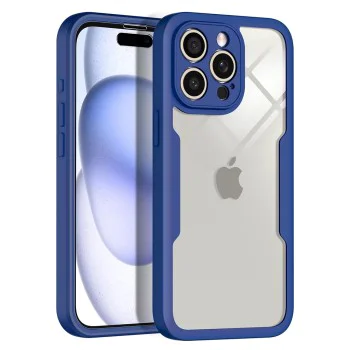 Калъф за iPhone 15 Pro Max + Протектор - ColorVerse 360 ​​Series - син
