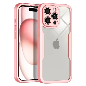 Калъф за iPhone 15 Pro + Cover - Techsuit - ColorVerse 360 ​​Series - Розов