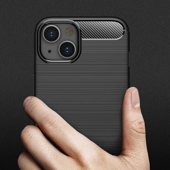 Калъф за iPhone 13 mini - Carbon Silicone - Черен