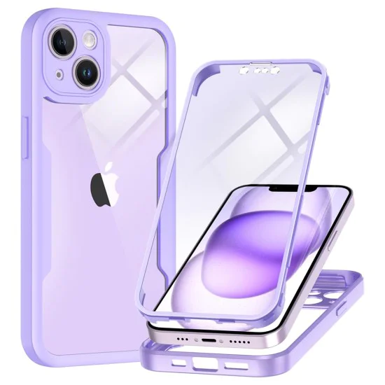 Калъф за iPhone 14 + калъф - Techsuit - ColorVerse 360 ​​Series - Лилав