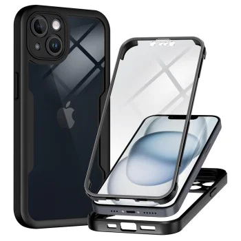 Калъф за iPhone 14 + калъф - ColorVerse 360 ​​Series - черен