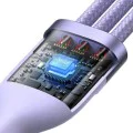 Кабел за данни 3в1, USB, 100W, 1.2m - Baseus Flash Series 2 (CASS030005) - лилав