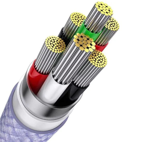 Кабел за данни 3в1, USB, 100W, 1.2m - Baseus Flash Series 2 (CASS030005) - лилав