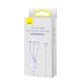 Кабел за данни 3в1, USB, 100W, 1.2m - Baseus Flash Series 2 (CASS030005) - лилав