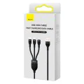 Кабел за данни 3в1, USB, 66W, 1.2m - Baseus Flash Series 2 (CASS040001) - черен