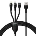 Кабел за данни 3в1, USB, 66W, 1.2m - Baseus Flash Series 2 (CASS040001) - черен