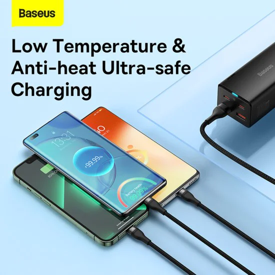 Кабел за данни 3в1, USB, 66W, 1.2m - Baseus Flash Series 2 (CASS040001) - черен