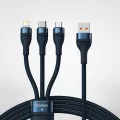 Кабел за данни 3в1, USB, 66W, 1.2m - Baseus Flash Series 2 (CASS040003) - син