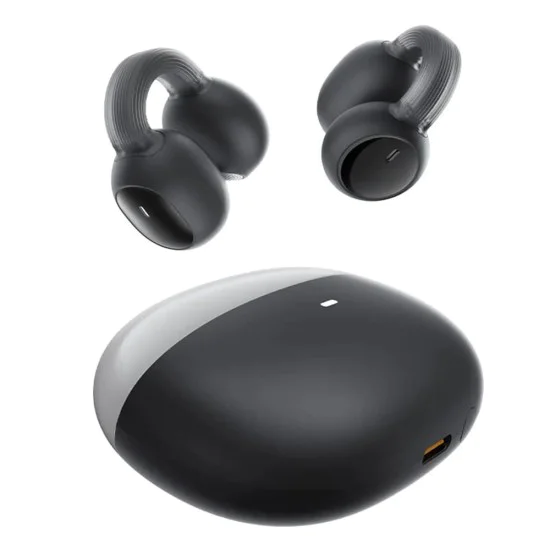 Baseus - Безжични слушалки AirGo 1 Ring (A00069201113-00) - Bluetooth 5.3, TWS, Дизайн с отворена щипка за уши - Черен клъстер
