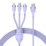 Кабел за данни 3в1, USB, 66W, 1.2m - Baseus Flash Series 2 (CASS040005) - лилав