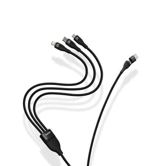 Кабел за данни с USB адаптер, Type-C, 100 W, 1,2 m - Baseus Flash Series 2 (CASS030101) - черен